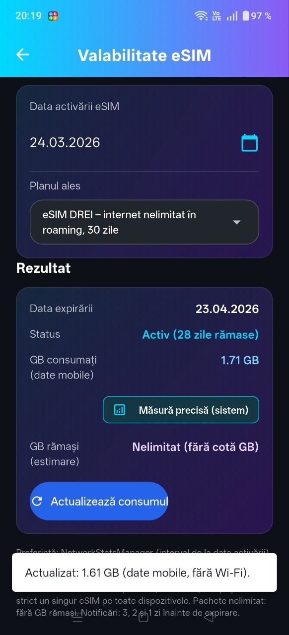 Aplicație eSIM – magazin eSIM